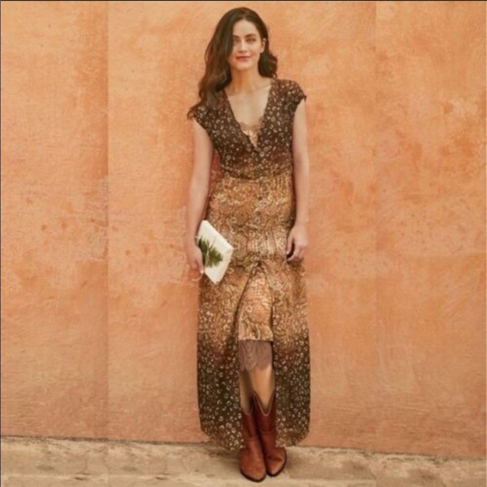 Soft Surroundings Catriona Chiffon Sheer Dress M